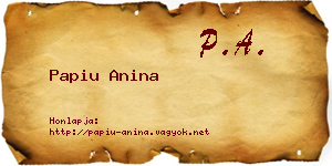 Papiu Anina névjegykártya
